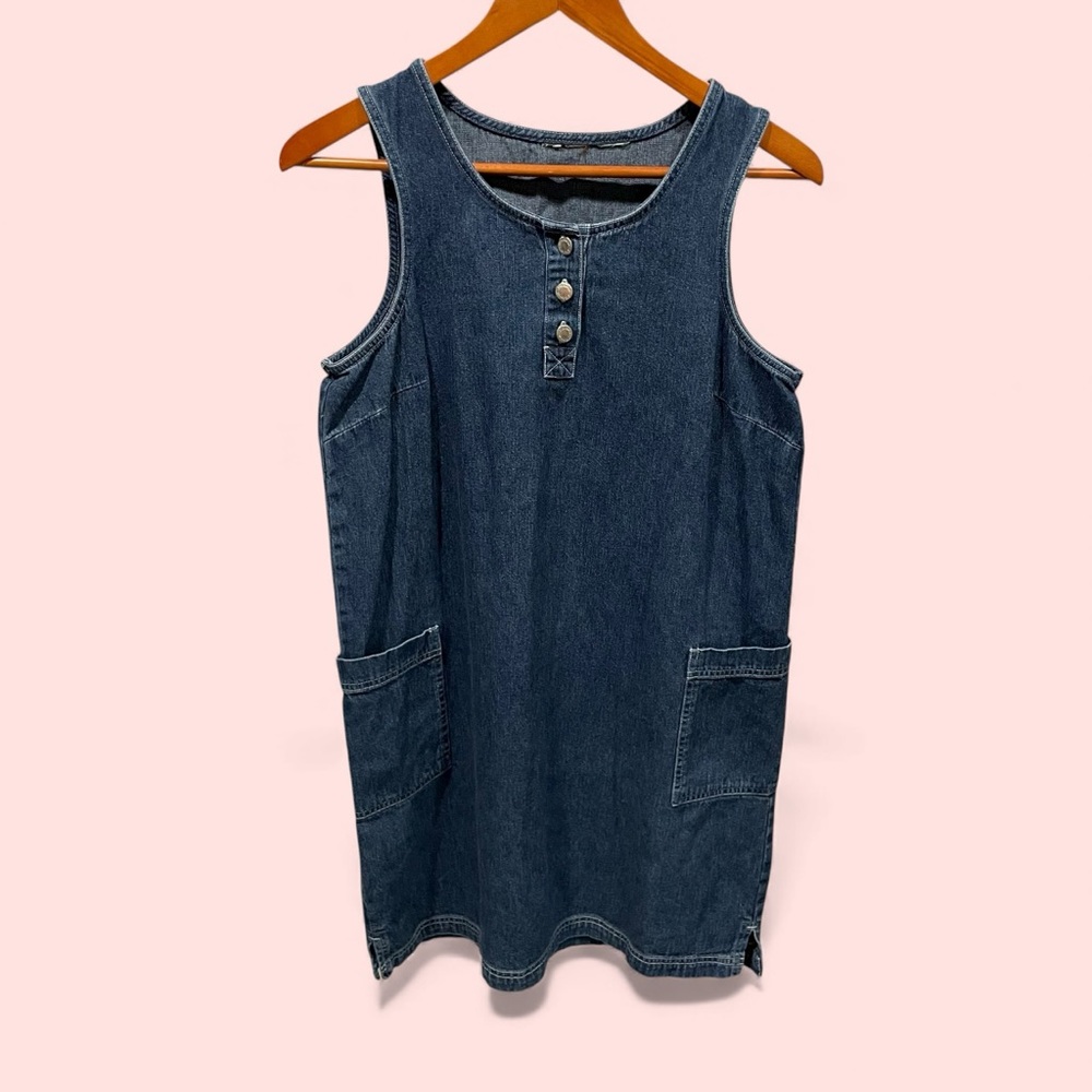 Cute vintage 80s-90s denim 3 button jumper pockets mini academia